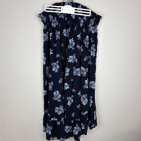 Lane Bryant Navy High-Low Floral Maxi Skirt size 16 some flaws coquette light - Picture 8 of 12